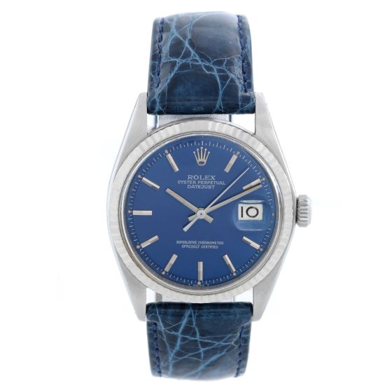 Men's Rolex Stainless Steel Datejust  Watch 1601 Blue Dial 