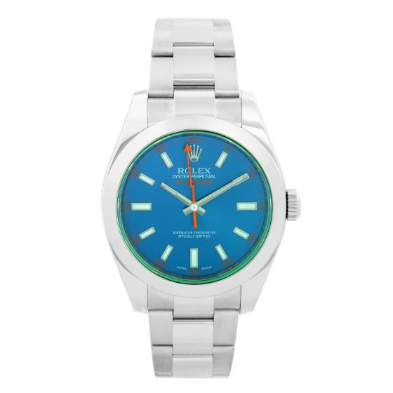 Rolex "Blue" Milgauss Stainless Steel Men's Watch 116400 GV