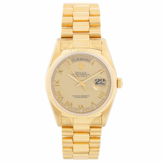 Rolex President Day/Date 18K Men's Watch 18238 Champagne Dial