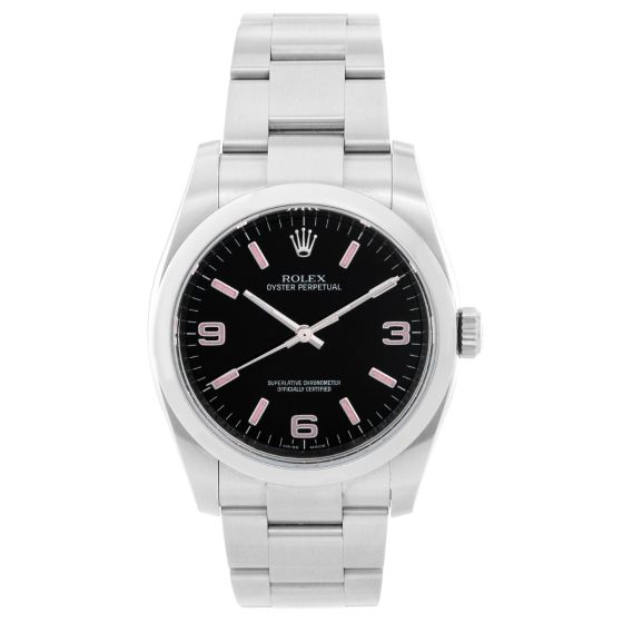 Rolex Oyster Perpetual No-Date Men's Steel Watch 116000 Black Dial