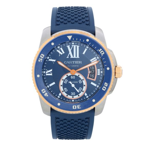 Calibre de Cartier Diver Men's Large 18k Rose Gold & Steel  Watch W2CA0009