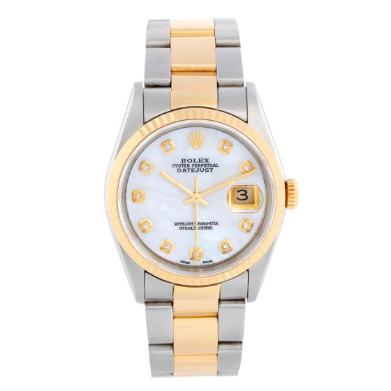 Rolex Datejust Men's 2-Tone Diamond Watch 16233