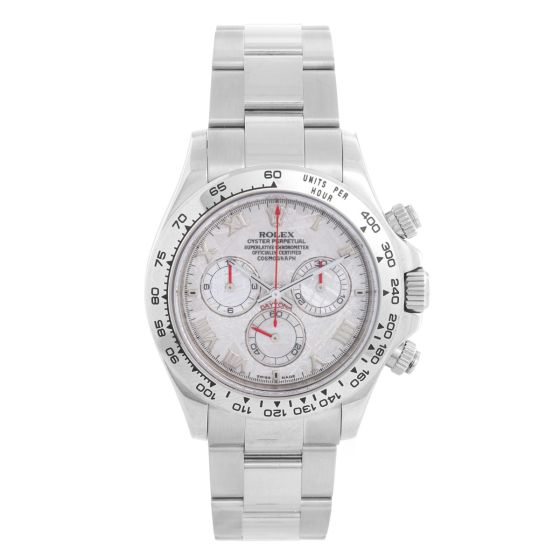 Men's White Gold Rolex Daytona Watch with Meteorite Dial 116509