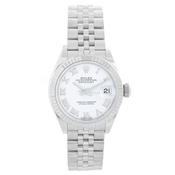 Ladies Rolex Datejust 28mm Stainless Steel White Dial 279174