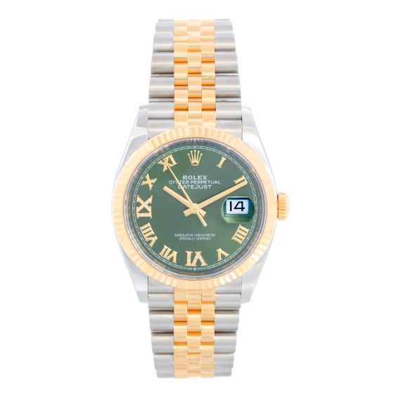 Rolex Datejust Men's 2-Tone Watch 126233 Olive dial 