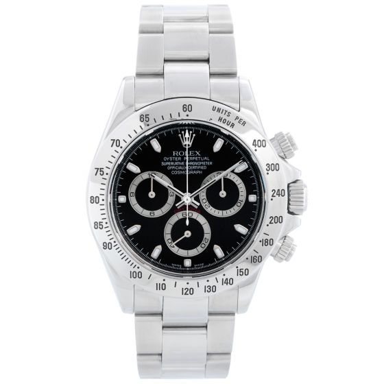 Rolex Cosmograph Daytona Men's Steel Watch 116520 Black Dial