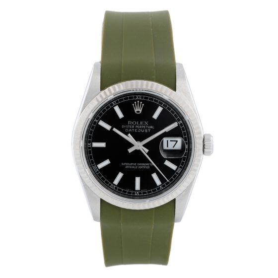 Rolex Datejust Men's Stainless Steel Green Watch 16234