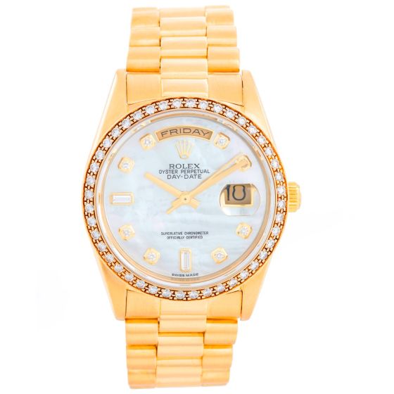 Rolex President Day-Date Mother of Pearl with Diamond Dial 18348