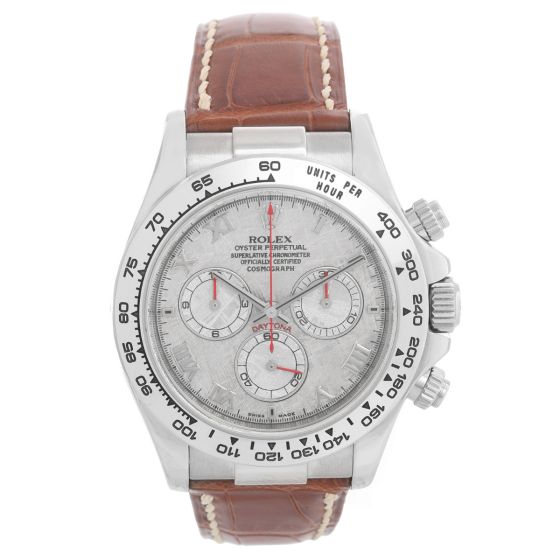 18k White Gold Rolex Daytona Men's Watch - Meteorite Dial 116519