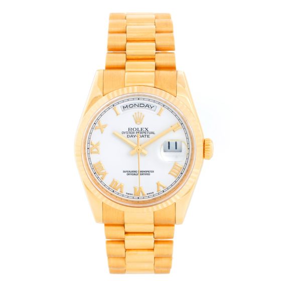 Rolex President Day-Date Men's 18k Yellow Gold Watch 118238