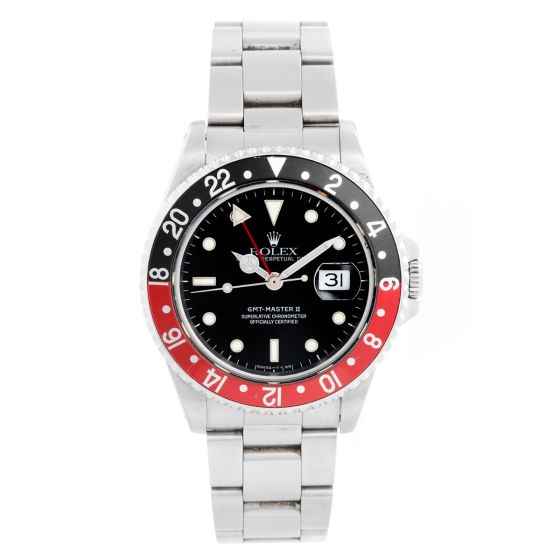 Rolex GMT-Master II Stainless Steel Men's Watch 16710 Red/Black Coke Bezel