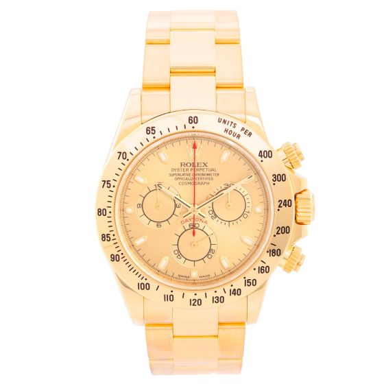 Rolex 18k Yellow Gold Cosmograph Daytona Men's Watch 116528 Gold Dial