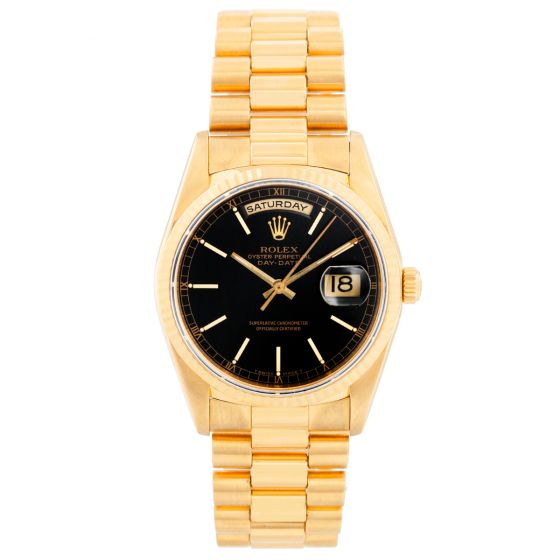 Men's Rolex President - Day-Date Watch with Black Dial  18238