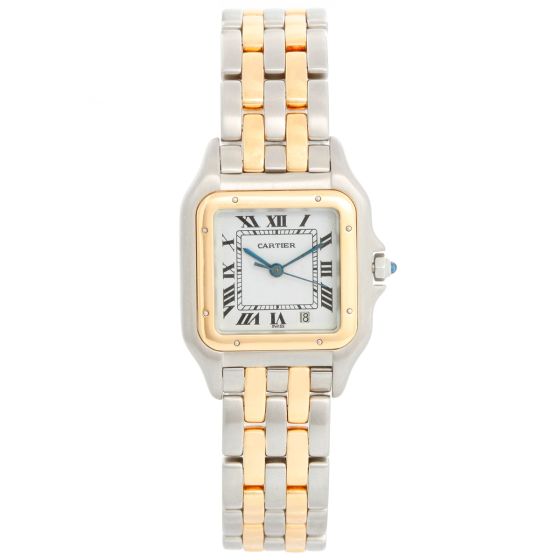 Cartier Panthere Ladies 2-Tone 2-Row Midsize Steel & Gold Watch 1100