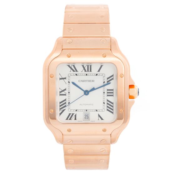 Cartier Santos 18K Rose Gold  Large Men's Watch WGSA0007