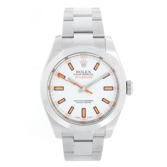 Rolex Milgauss Stainless Steel Men's Watch White Dial 116400