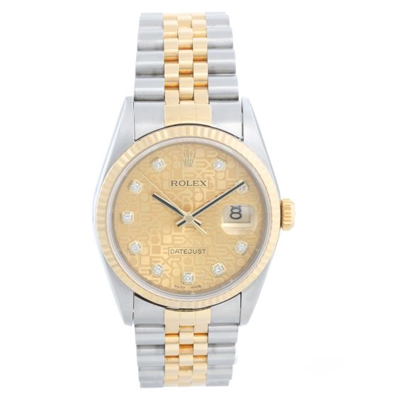 Men's Rolex Datejust Watch 16233 Champagne Jubilee Dial