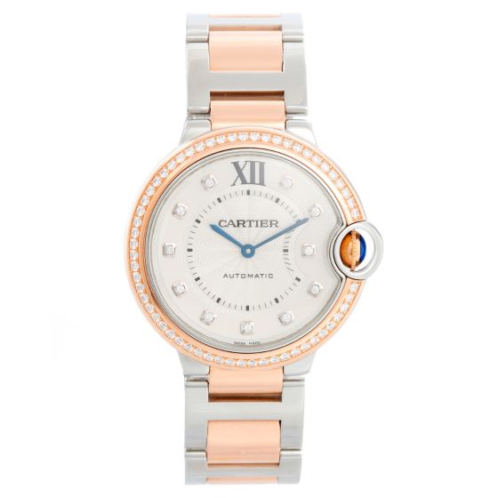 Cartier Ballon Bleu Midsize Steel & Rose Gold Watch WE902078 3754