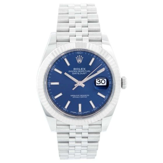 Rolex Datejust 41  Stainless Steel Men's Blue Watch 126334