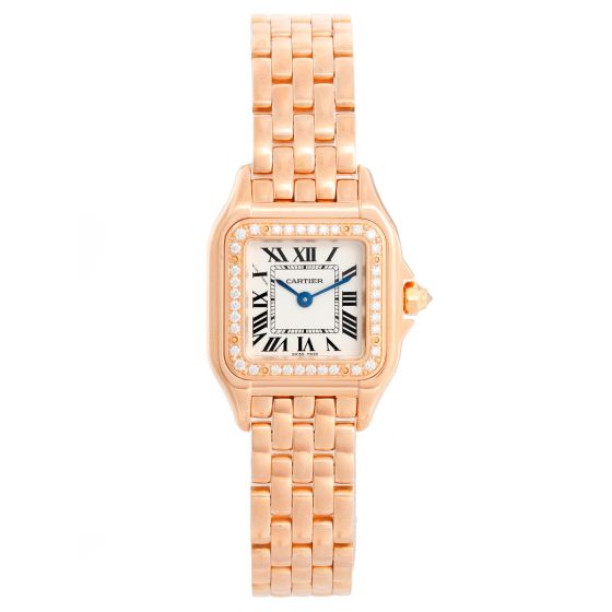 Cartier Rose Gold Small Panther With Diamonds Ladies Watch WJPN0008