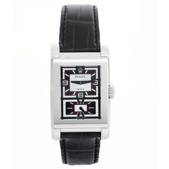 Rolex Cellini Prince 18k White Gold Men's Watch Silver Dial 5443/9