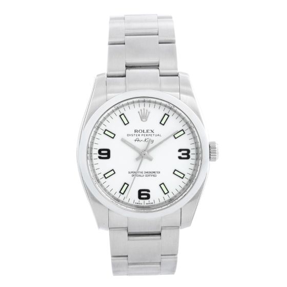 Rolex Air-King Stainless Steel Men's Watch White Dial 114200