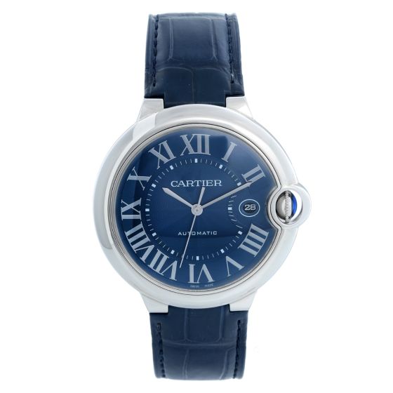 Cartier Ballon Bleu Men's 42mm Stainless Steel Automatic Blue Dial Watch WSBB0027