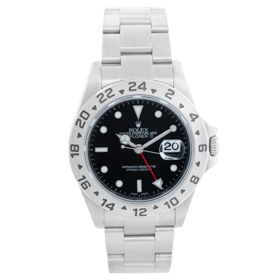 Rolex Explorer II Men's Stainless Steel Watch 16570  Black Dial with Date