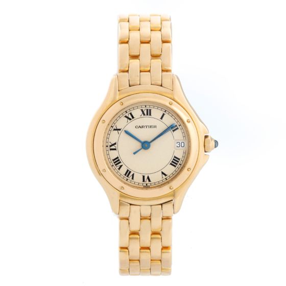 Cartier Cougar Yellow Gold  Ladies Quartz Watch W25012B9
