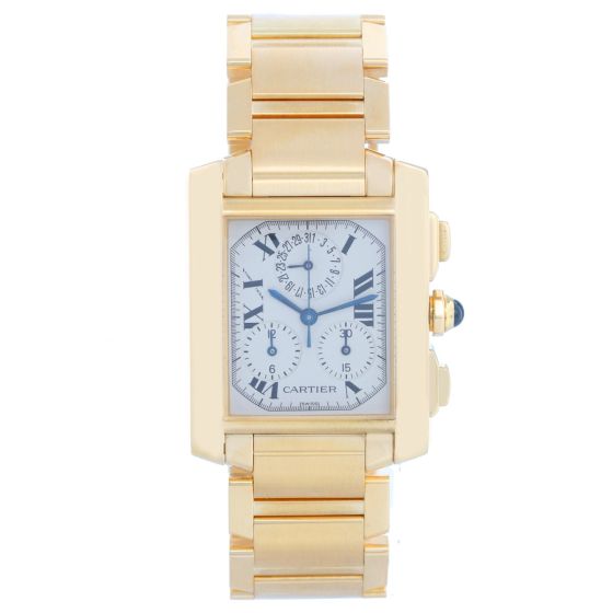 Cartier Tank Francaise Chronograph Men's Gold Quartz Watch W5000556 1830