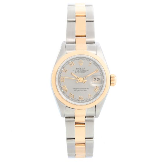 Ladies Rolex Datejust Watch with Smooth Gold Bezel 79163