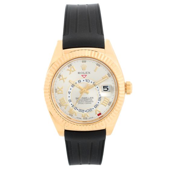 Rolex Sky-Dweller Men's 18k Yellow Gold Annual Calendar GMT Watch 326138