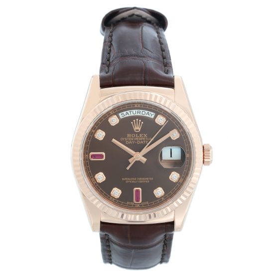 Rolex President Day-Date Men's 18k Rose Gold Watch 118135