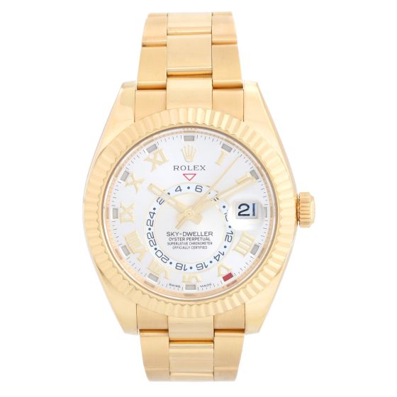 Rolex Sky-Dweller Men's 18k Yellow Gold Annual Calendar GMT Watch 326938
