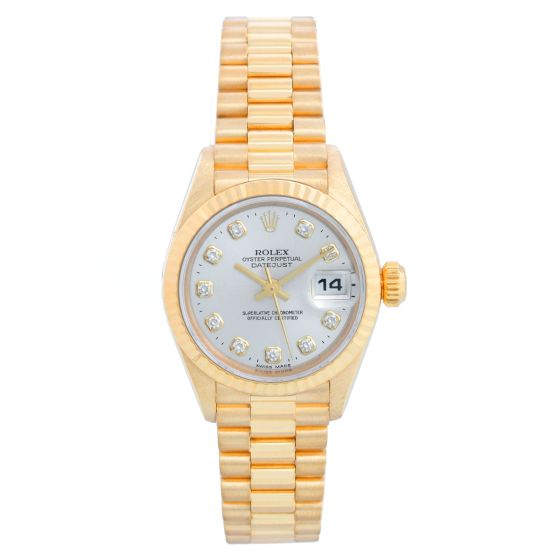 Rolex President Gold Ladies Diamond Watch 79178