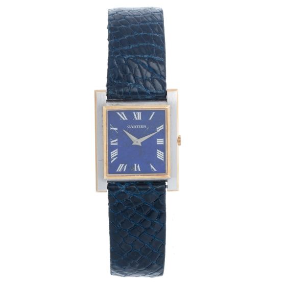 Vintage Ladies Cartier Tank Lapis Lazuli Watch