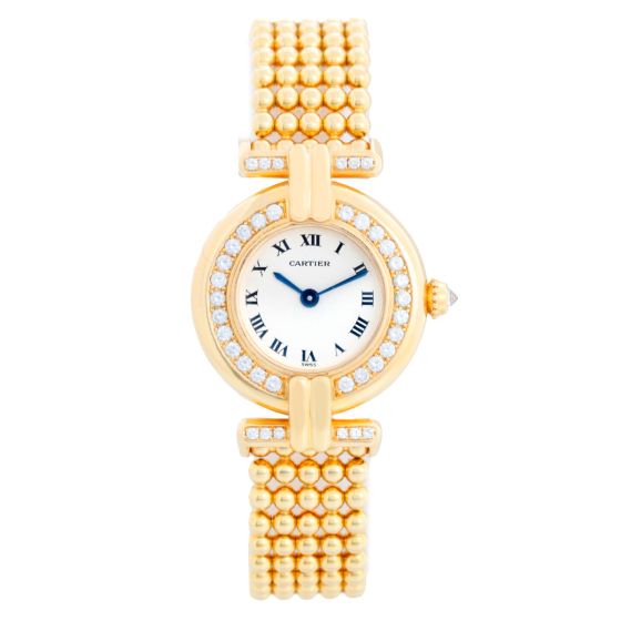 Cartier 18k Yellow Gold Ladies Colisee Diamond Watch