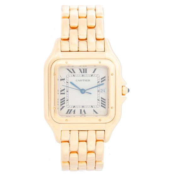 Cartier Jumbo Panther 18k Yellow Gold Men's Quartz Watch with Date 