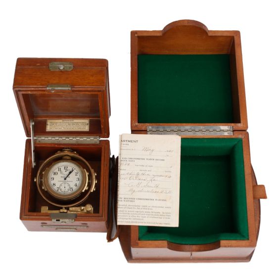 US Navy Mounted Hamilton Model 22 Bureau of  Ships Chronometer