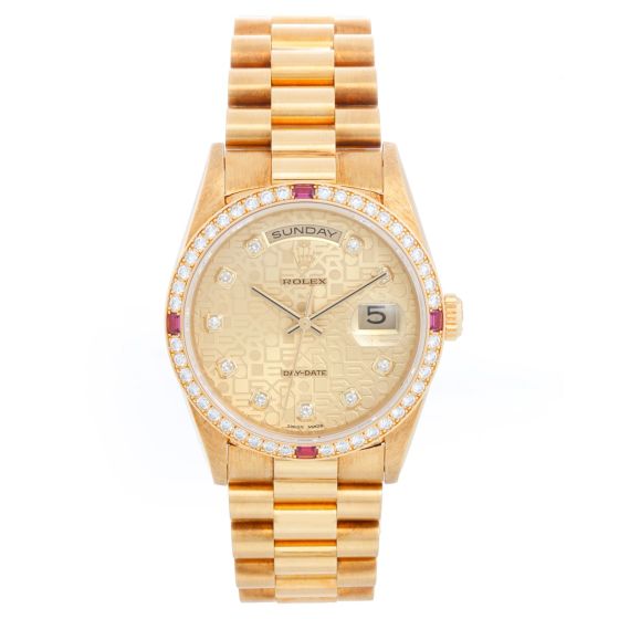 Rolex President Day-Date Men's 18k Yellow Gold Watch 18378 