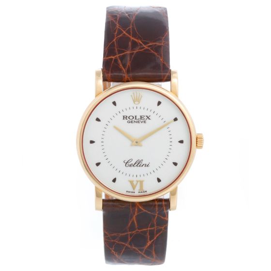 Rolex Cellini Classic 18k Yellow Gold Men's White Dial Watch 5115