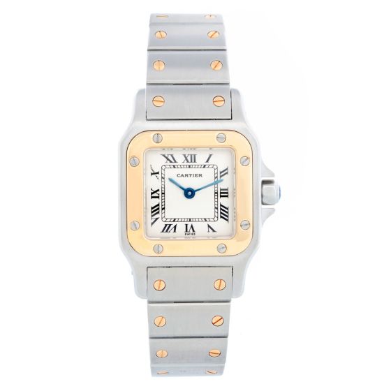 Cartier Santos Galbee Ladies 24mm Steel & Gold 2-Tone Quartz Watch 16336