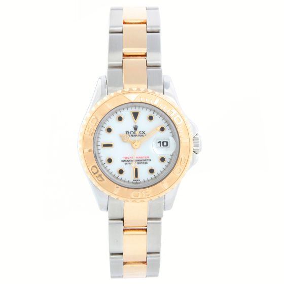 Rolex Ladies Yacht - Master 2-Tone Watch 69623 White Dial White Dial