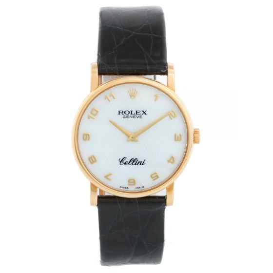 Rolex Cellini Mother of Pearl 18k Yellow Gold Men's Watch 5115