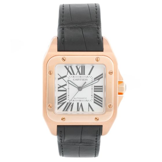 Cartier Santos 100 XL 18K Rose Gold Men's Watch 2792 W20095Y1