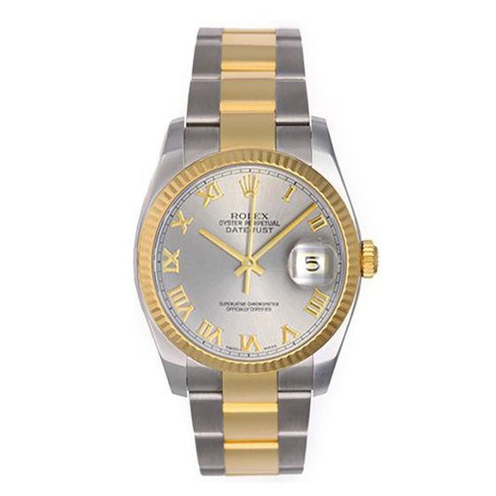 Rolex Datejust Men's 2-Tone Watch Gray Dial 116233