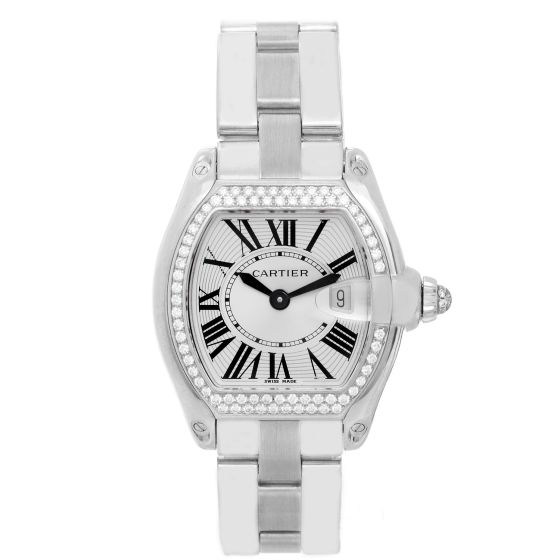 Cartier Roadster Ladies 18K White Gold Diamond Watch WE5002X2