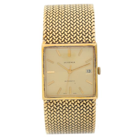 Vintage Juvenia Automatic 18K Yellow Gold Watch