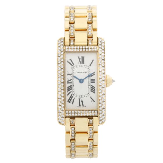 Cartier Ladies Tank Americaine 18k Yellow Gold Watch WB707231