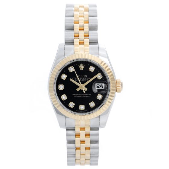 Rolex Ladies Datejust 2-Tone Diamond Watch 179173